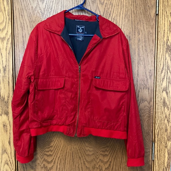 Faconnable Waterproof Red Vintage Coat Jacket with Navy lining